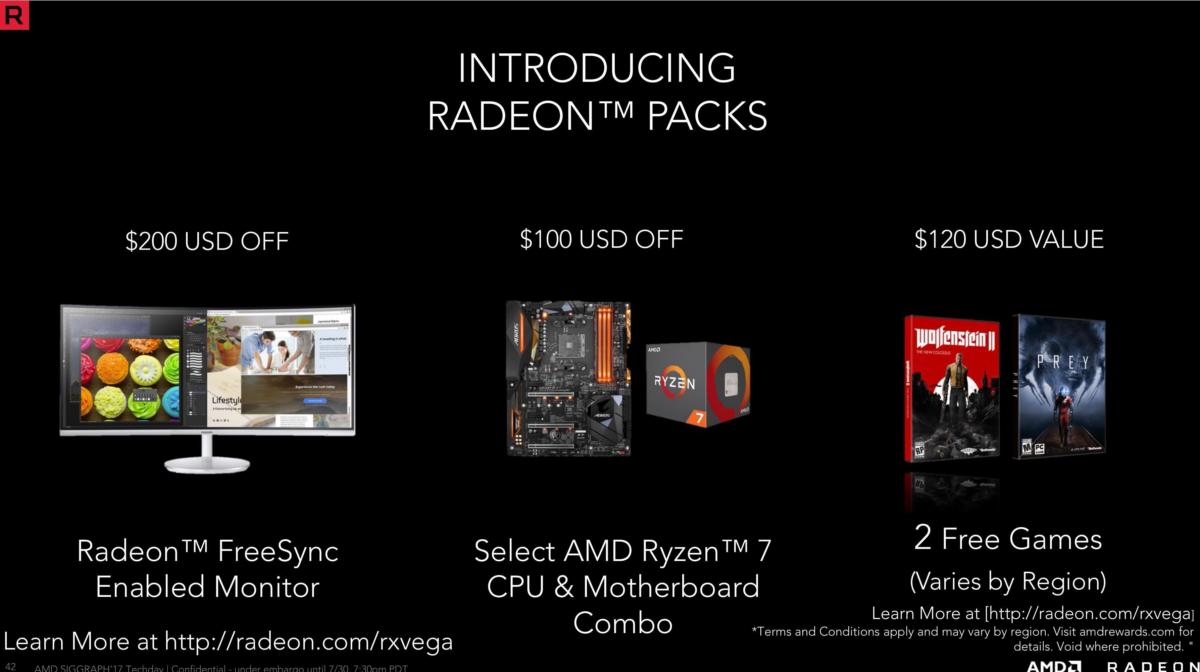 rx vega radeon packs