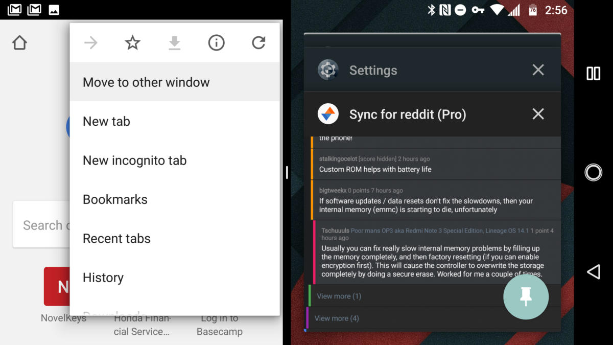 android split screen andoid 8