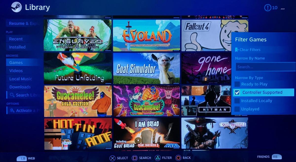 steam link 6 games and filter