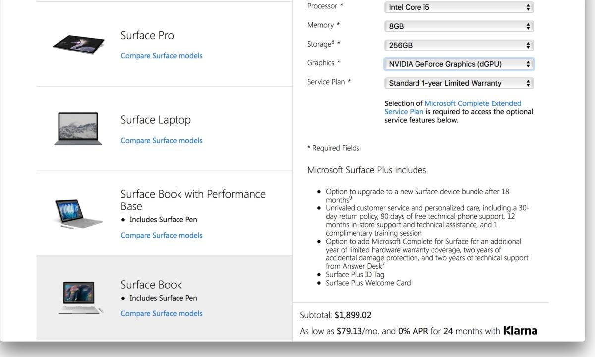 surface plus program screen