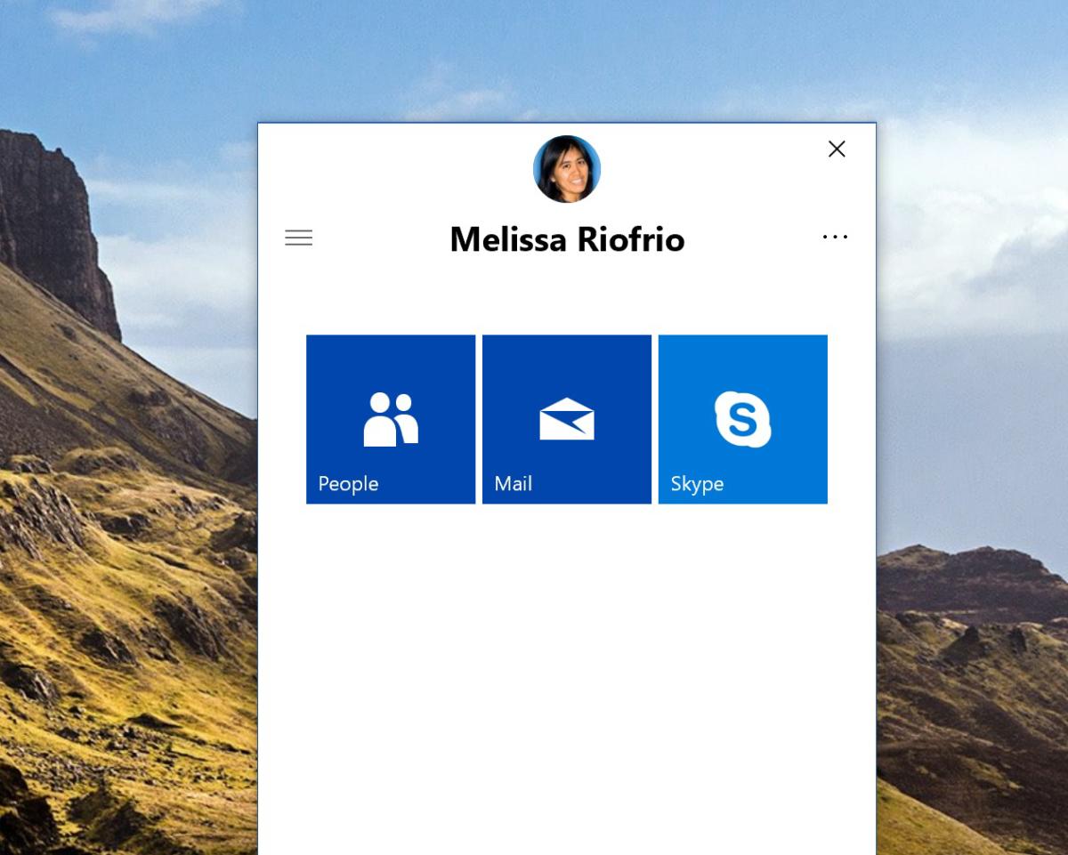 Windows 10 My People three options