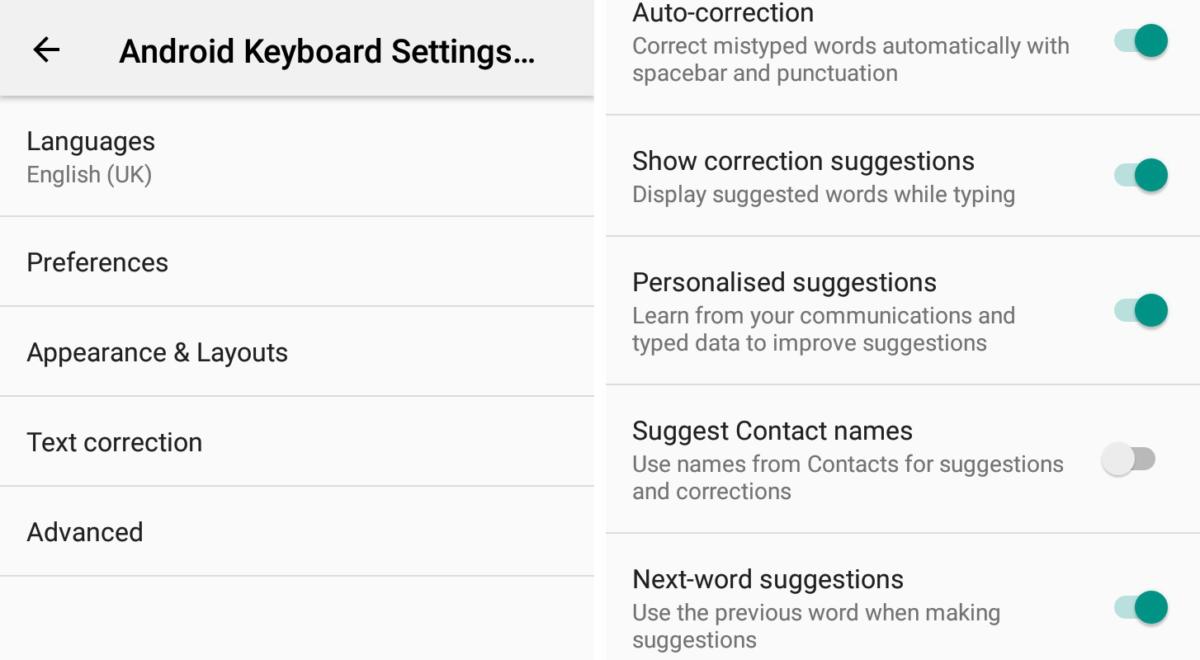 Google-Android-keyboard-correction-settings