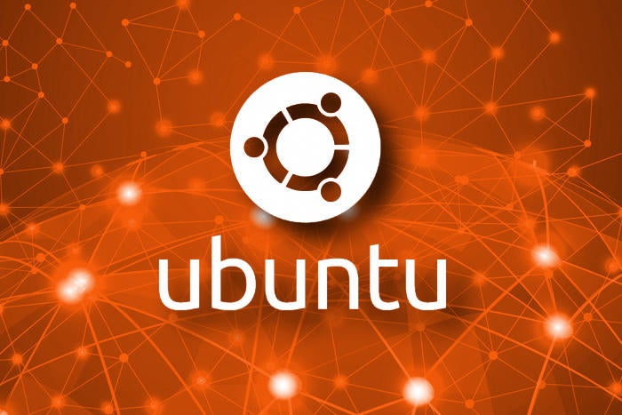 ubuntu logo on network background