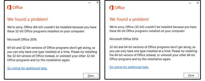 issues from switching office 32bit to 64 bitt