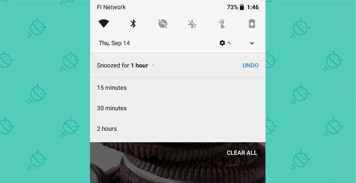 Android Notification Snoozing Times