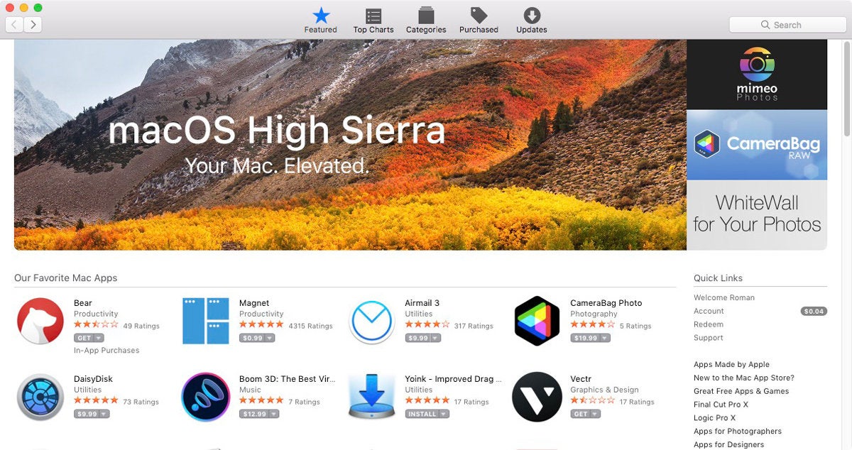 app store high sierra