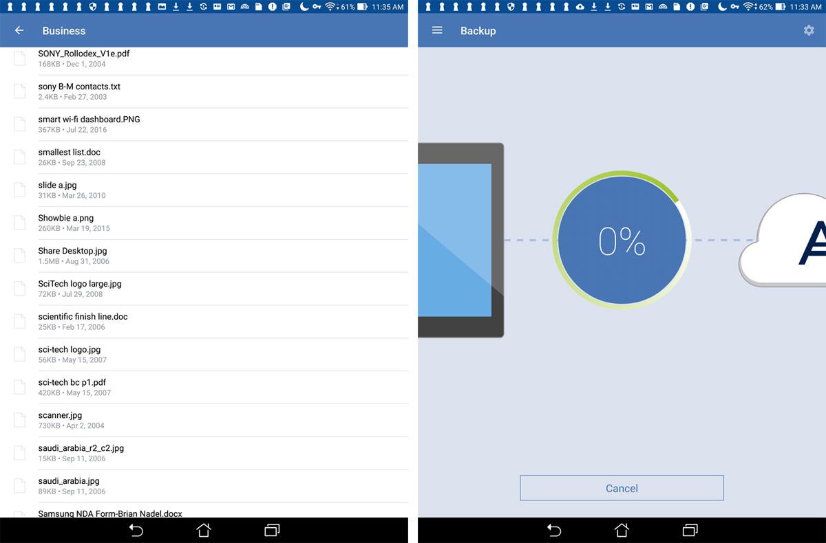 online backup software Acronis Android app