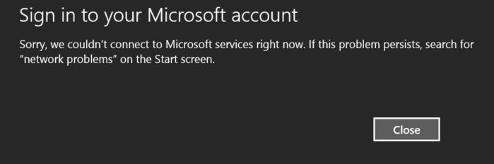 cannot sign in to ms account