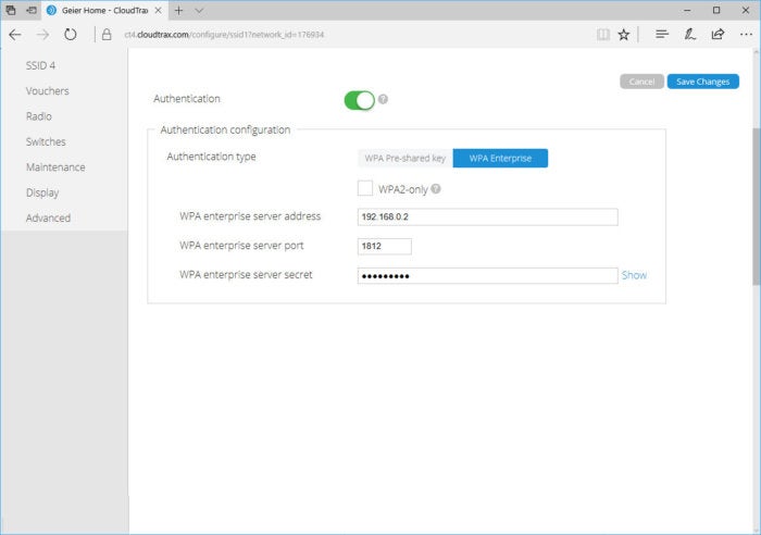 Wi-Fi security configuration