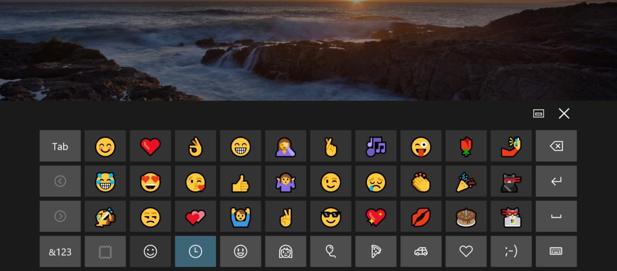 emoji keyboard on tablet Windows 10