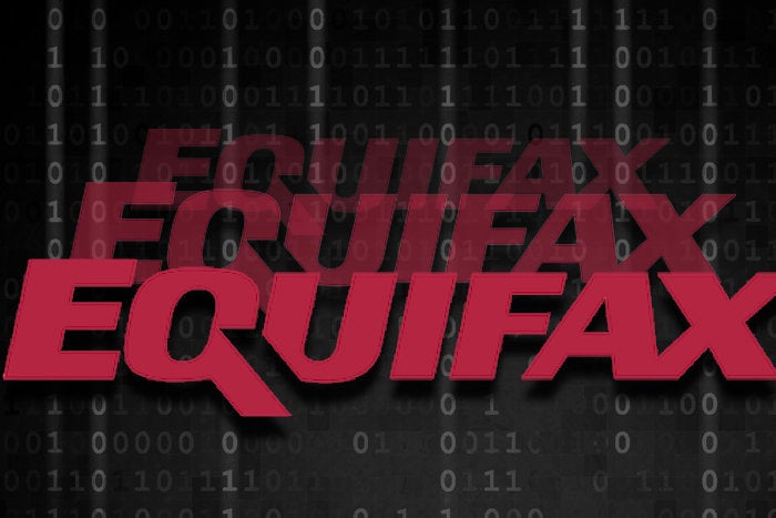Equifax logo on binary background