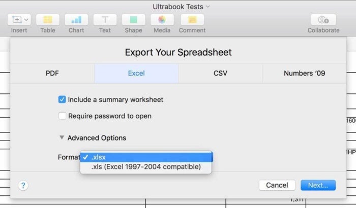 what is the name of apple spreadsheet software