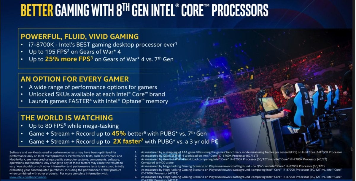 Intel Coffee Lake 8th gen  gaming benchmarks