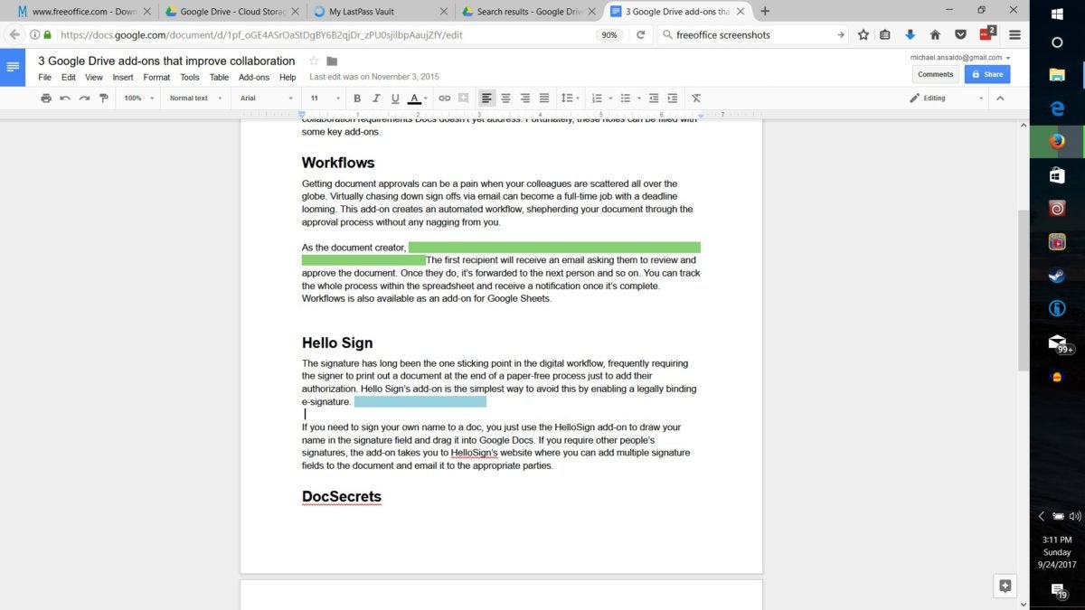 my google docs shrunk