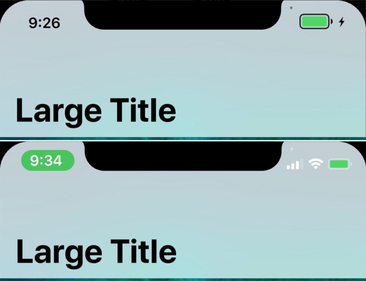 iphone x leak status bar