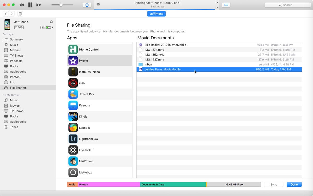 itunes file sharing