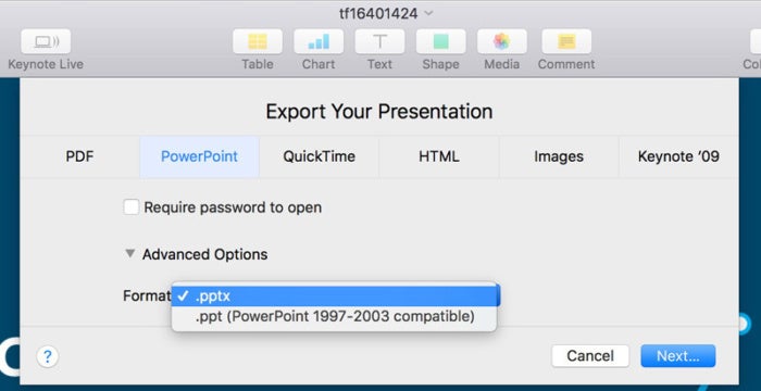 how to save a keynote presentation on mac