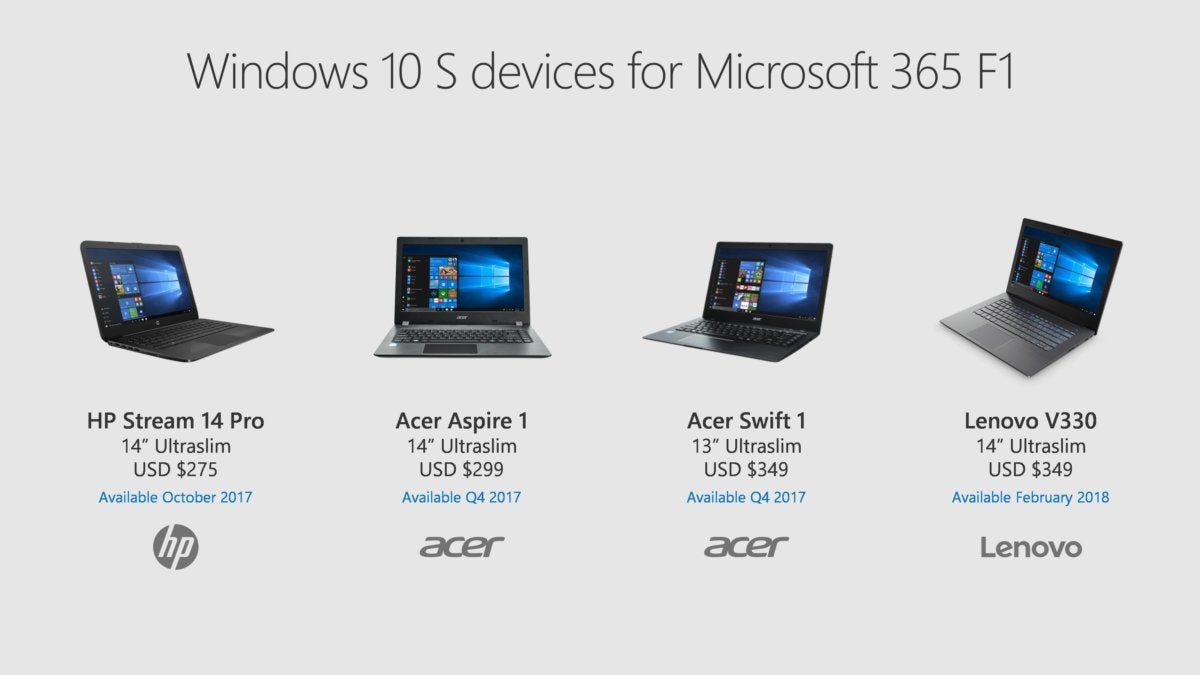 new windows 10 s pcs