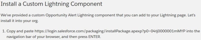 Salesforce Trailhead Component installation example