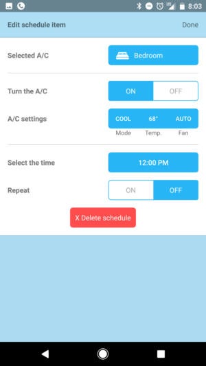 sensibo scheduler