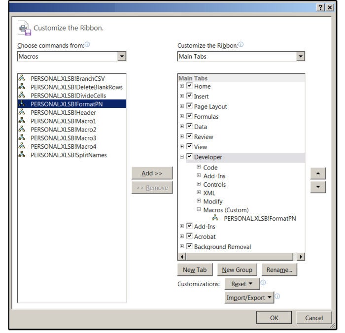 05 add a macro button to your customized group on the ribbon menu