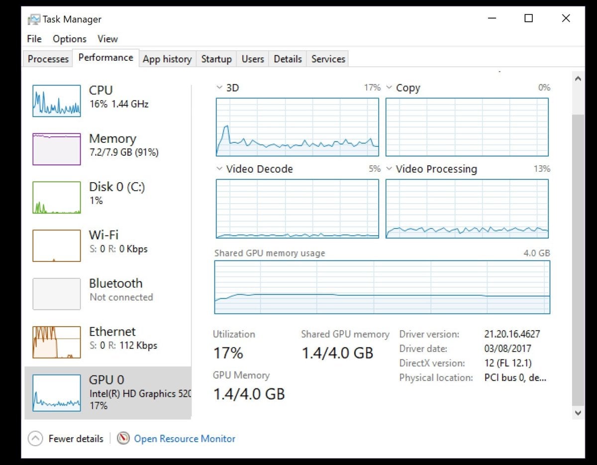 3d gpu Windows 10 FCU