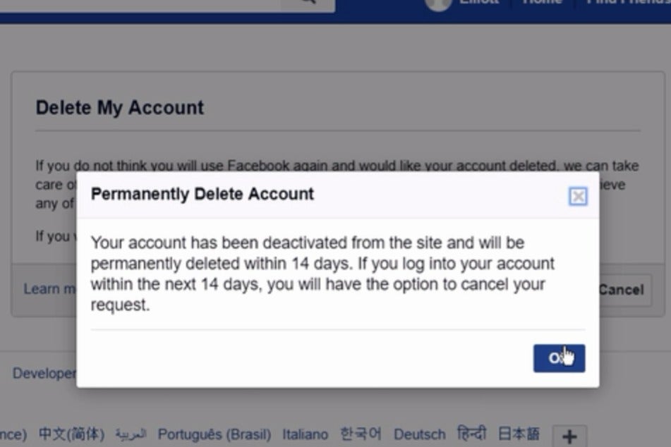 can you get facebook back after deleting