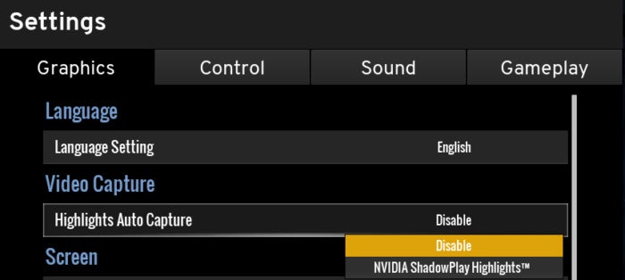 enable shadowplay highlights