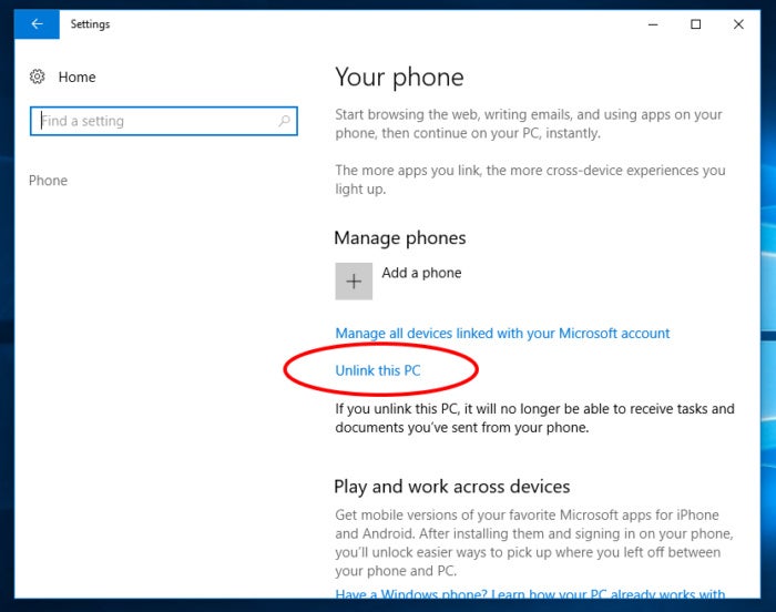 Phone windows 10 fall creators 2