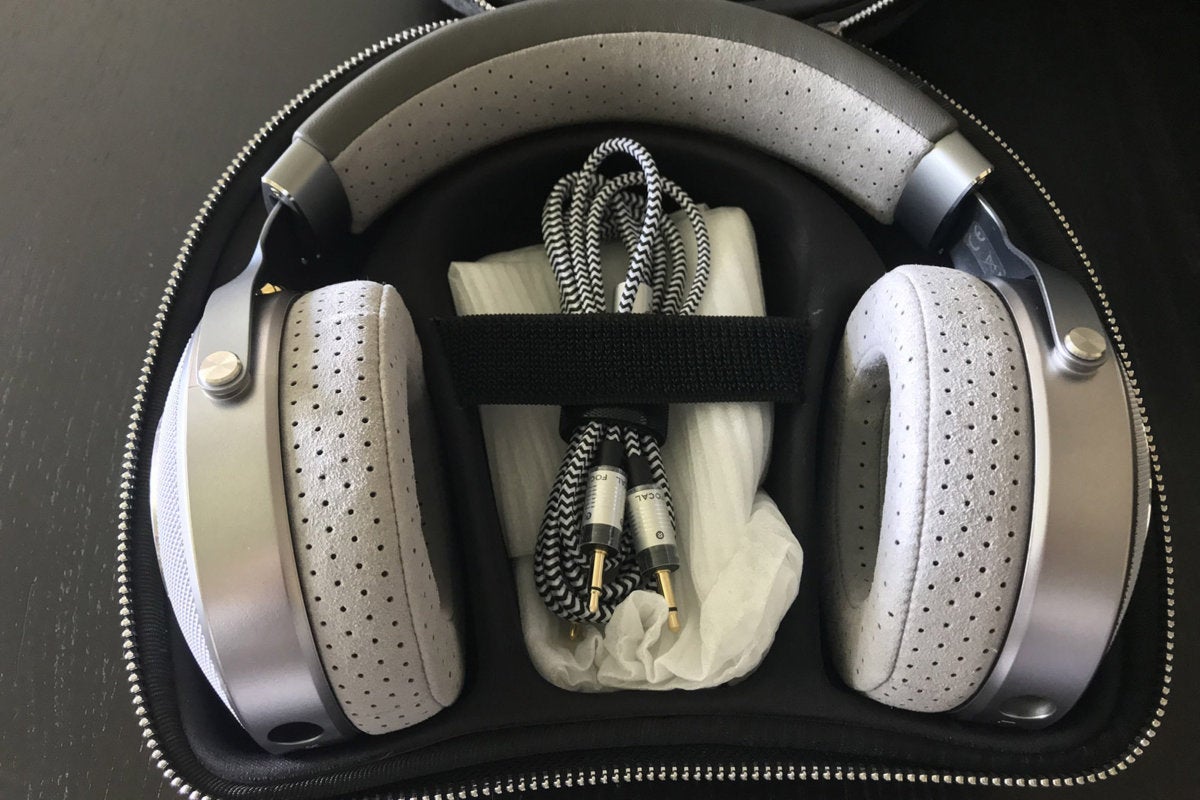 The Clear's case fits the headphones perfectly with room for any of the included cable accessories.