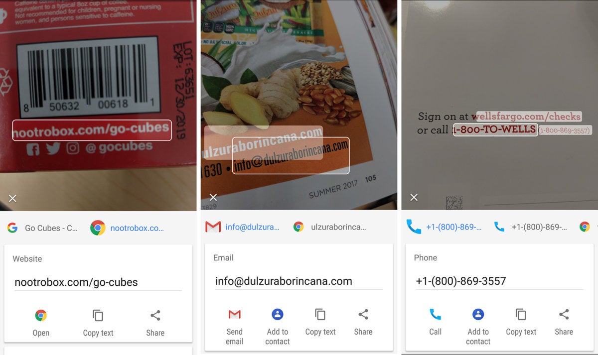 google lens links