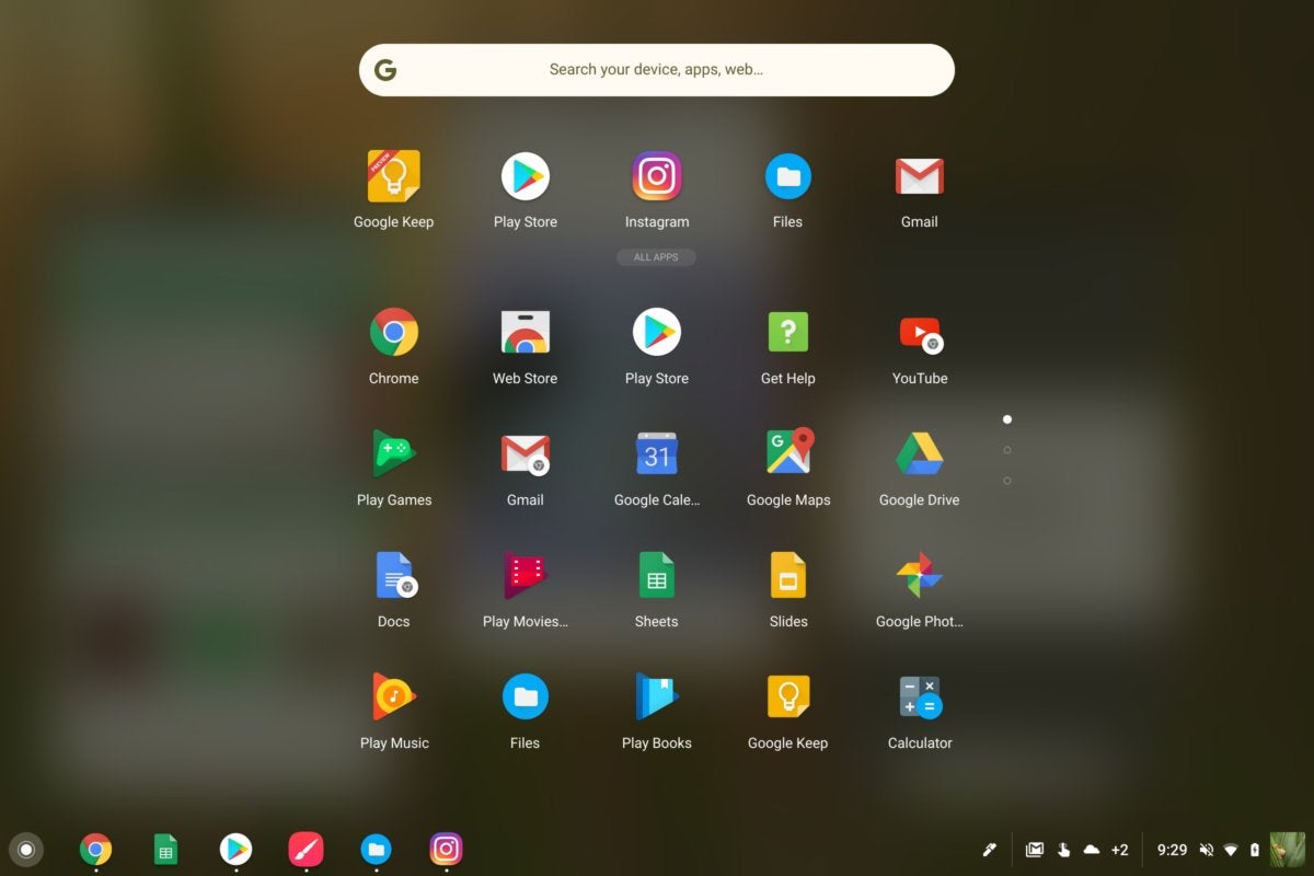 google pixelbook launcher view