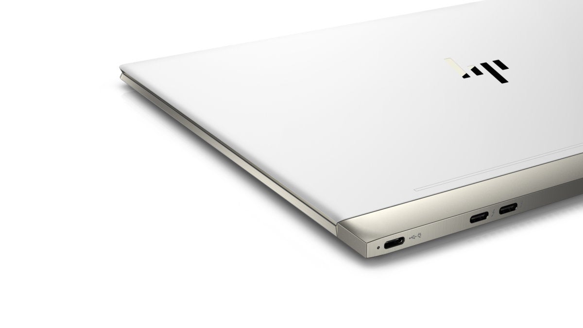 hp spectre 13 laptop aerial rear quarter closed ceramic white