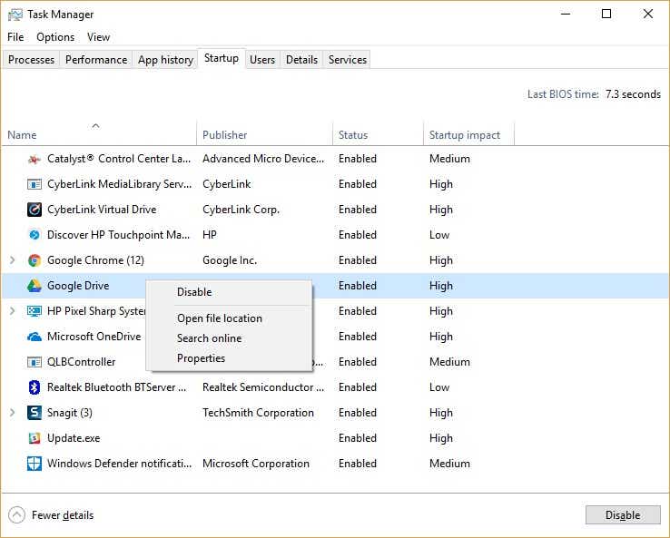 Windows 10 task head successful FCU