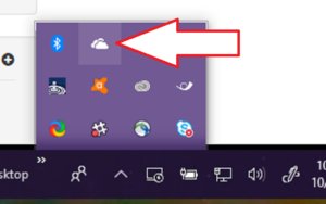 onedrive icon taskbar arrow Fall Creators Update