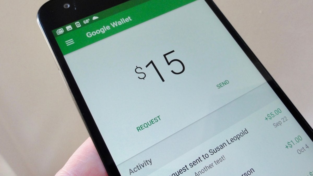 Google Wallet main interface