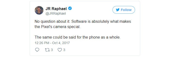 Pixel 2 Software Tweet
