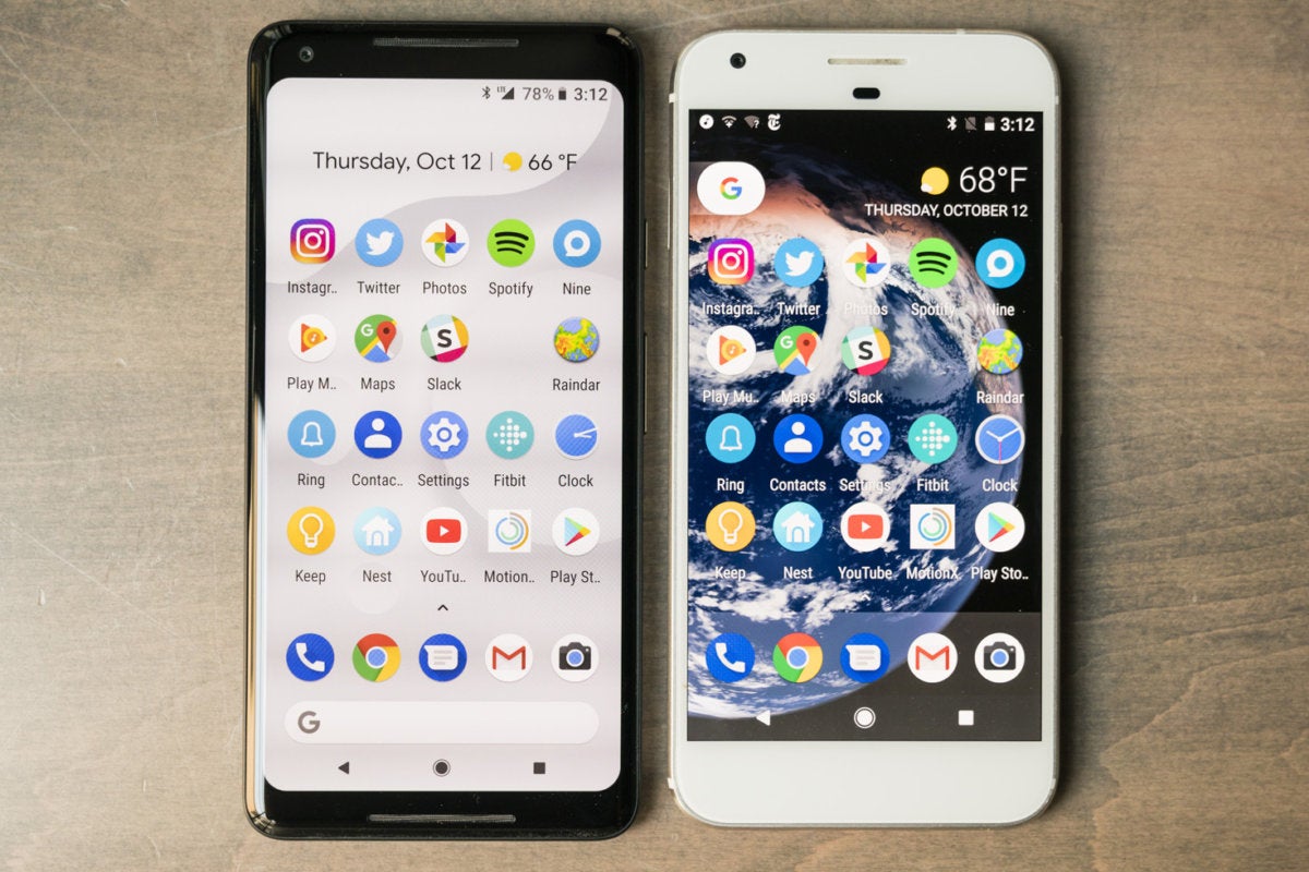 pixel 2 xl versus pixel xl top down