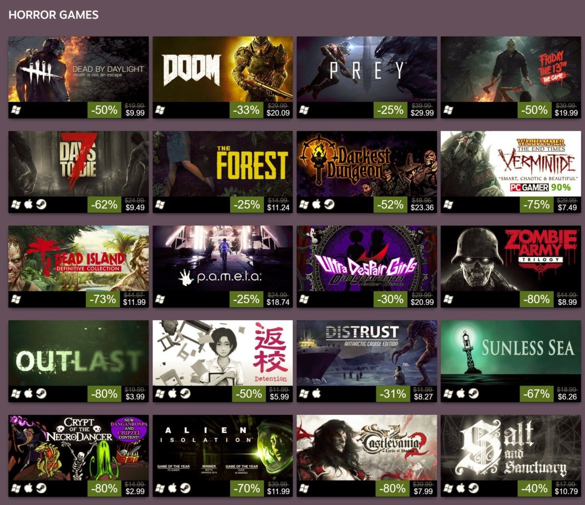 The Steam Halloween Sale lurches to life with deals on scary PC games, VR, and movies  PCWorld