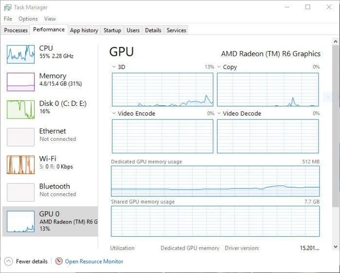 Windows 10 Fall Creators Update - GPU in Task Manager