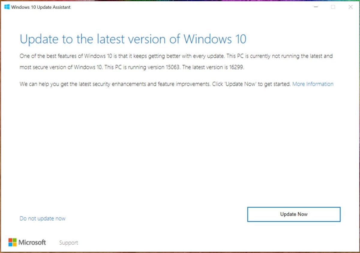 windows 10 fcu fall creators update upgrade screenshot