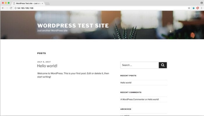 wordpress test site