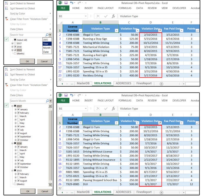 05 use negative logic for all dates not equal to something