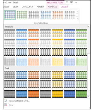 07 choose a colorful pivottable style