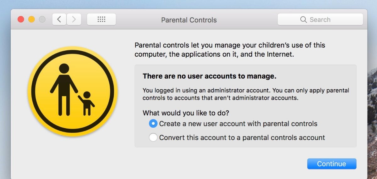 Mac dialogue window