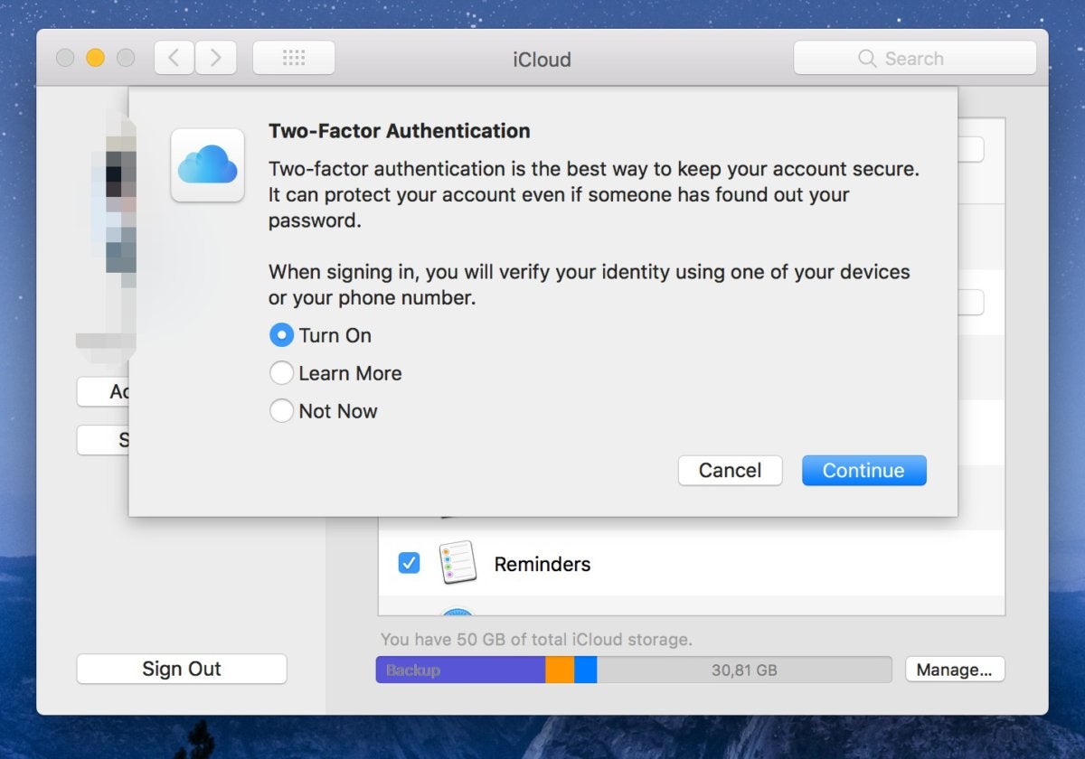 Mac dialogue screen