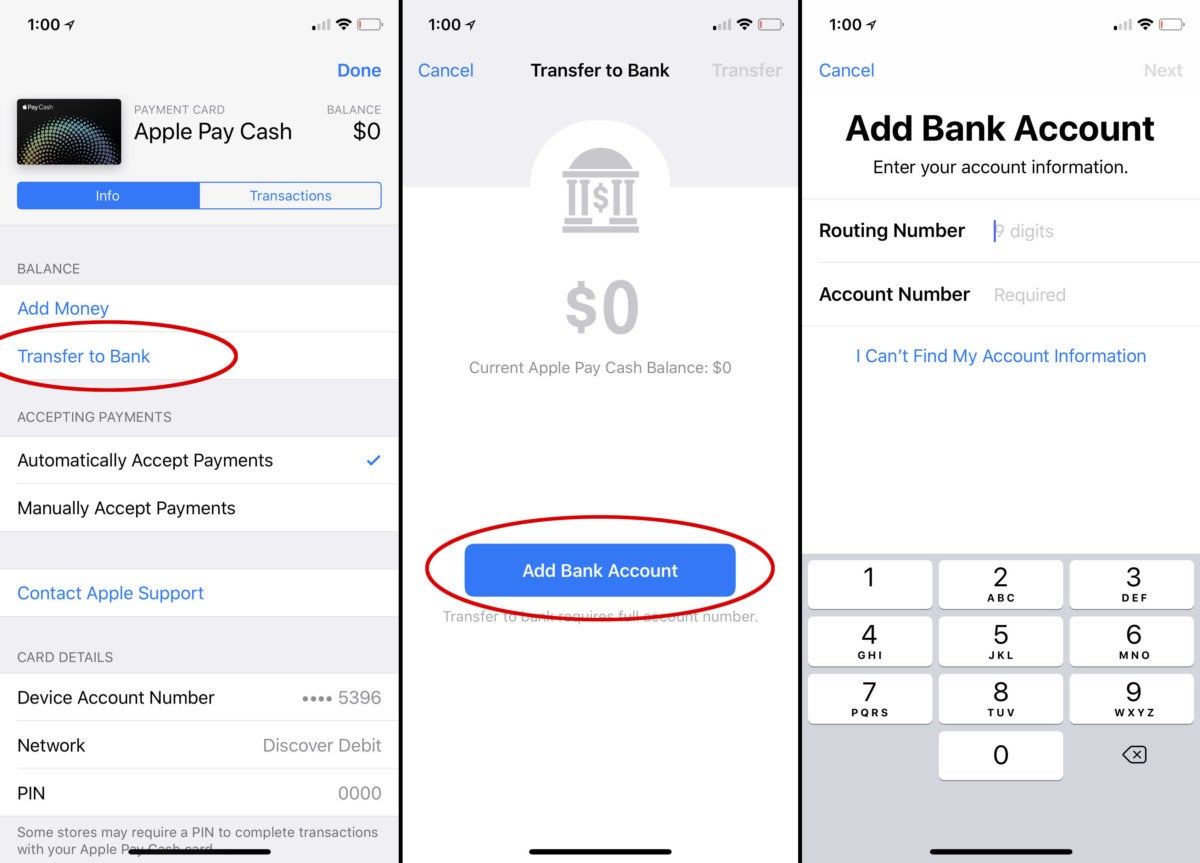 Apple pay cash transfer