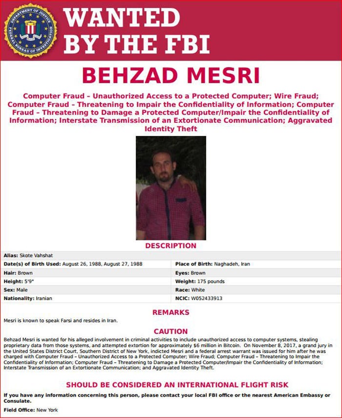 behzad mesri fbi wanted poster