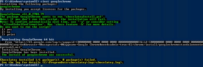 chocolatey install google chrome