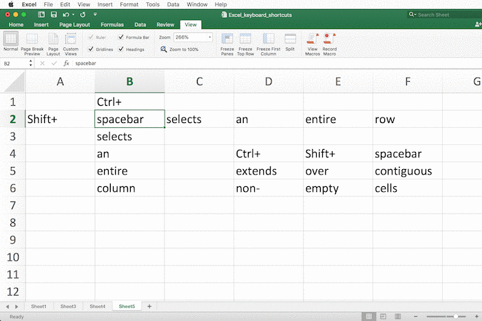 excel keyboard shortcut row height